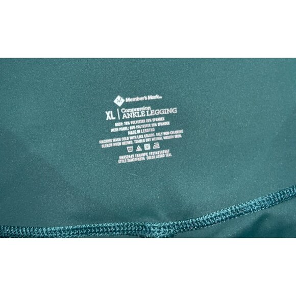 Members Mark Compression Ankle Leggings Sz XL Womens Teal - Picture 4 of 6
